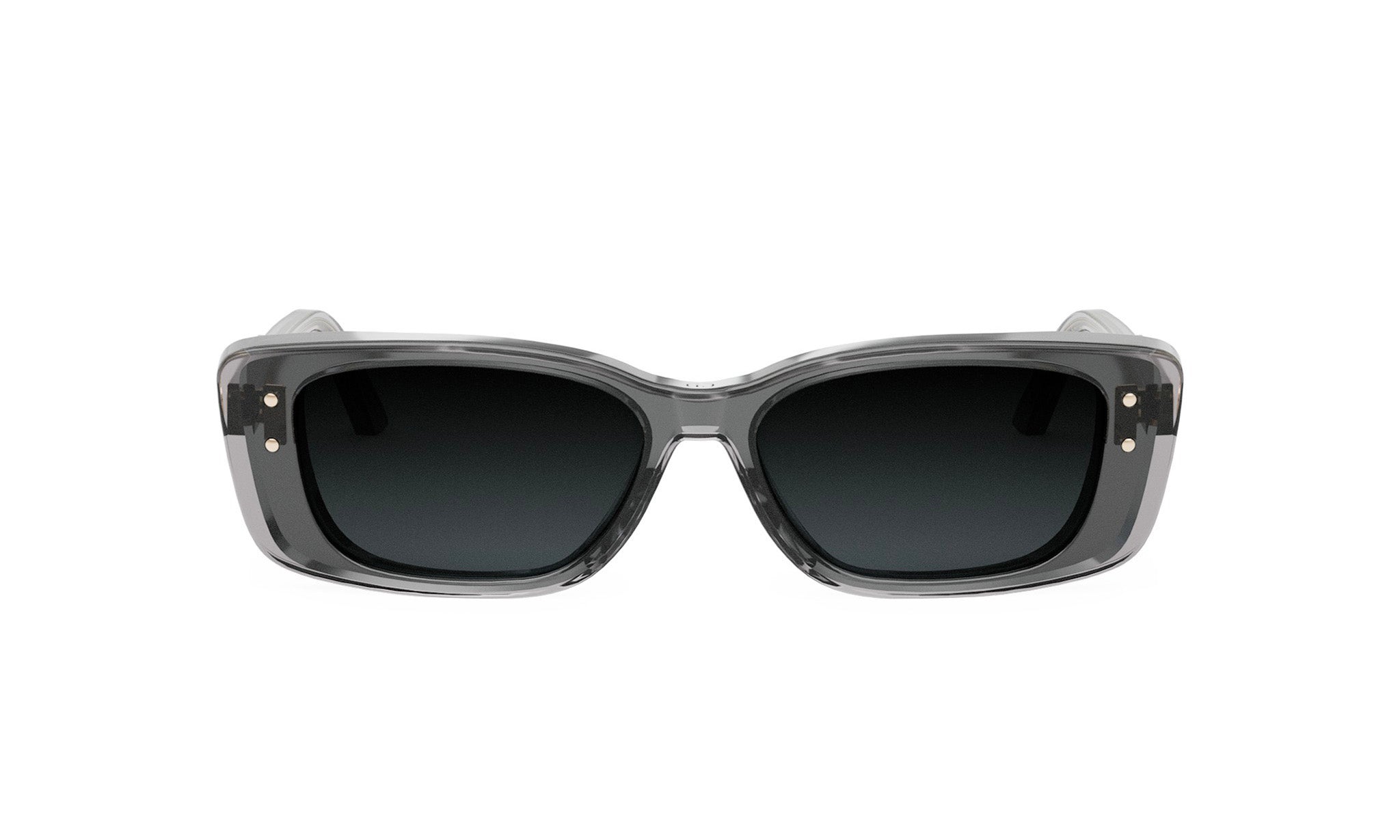 A pair of black-framed sunglasses with dark lenses.