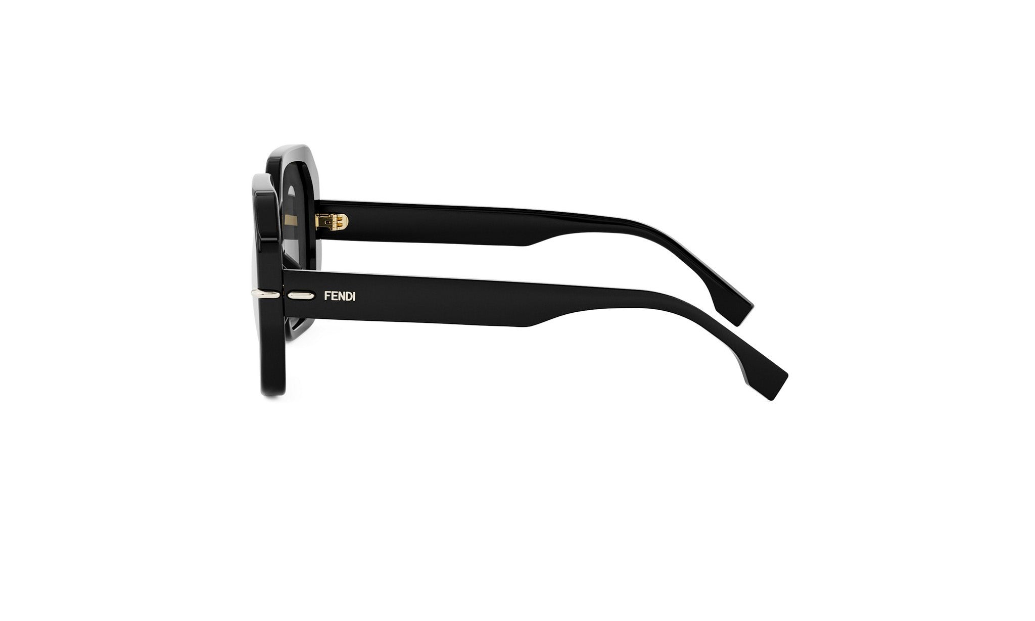 A pair of black Fendi sunglasses with a sleek, modern design.