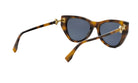 A pair of tortoiseshell sunglasses with dark lenses and gold-colored metal accents.