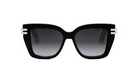 A pair of black sunglasses with a gradient lens design.