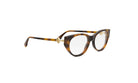 A pair of tortoiseshell-framed glasses with a gold-colored accent detail.