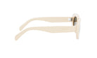 A pair of cream-colored sunglasses with the brand name "Celine" printed on the frame.
