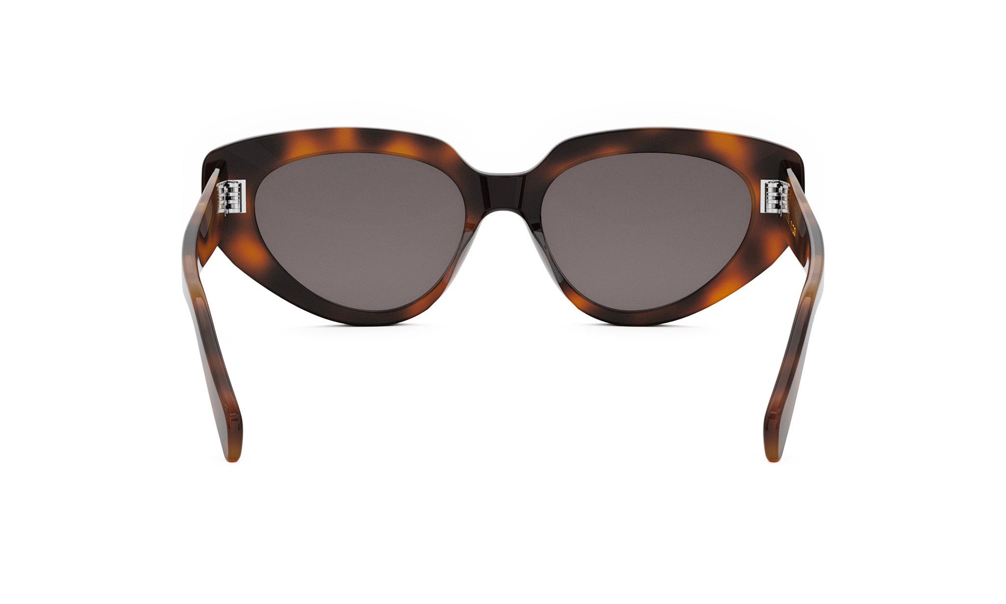 A pair of tortoiseshell sunglasses with dark lenses.