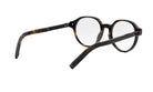 A pair of dark-framed glasses with a tortoiseshell pattern.
