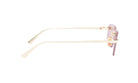A pair of white-framed sunglasses with a pink tint, featuring a Dior logo on the temples.