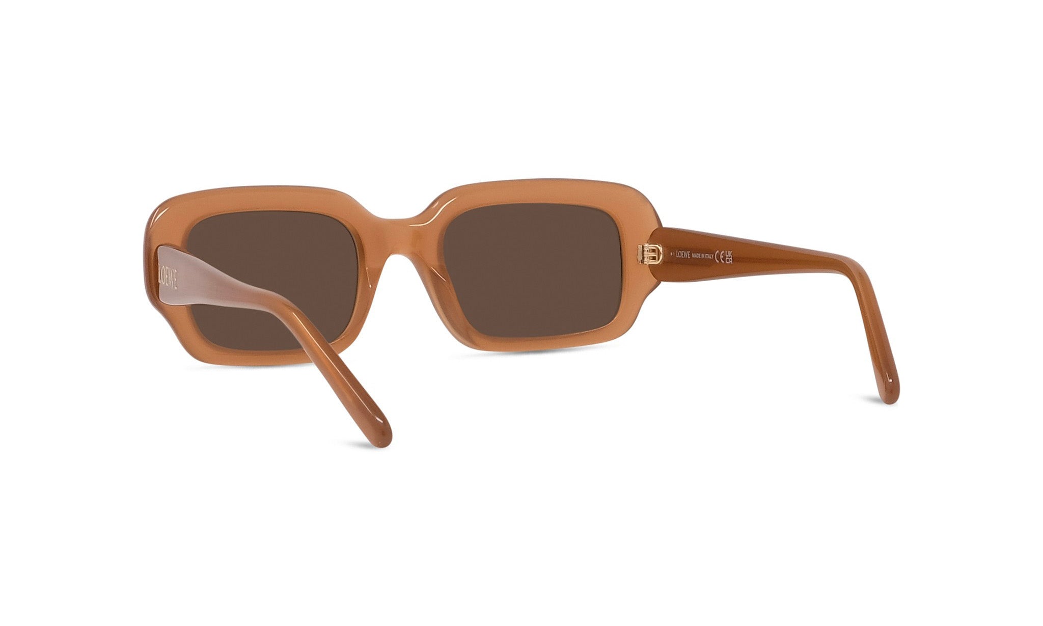 A pair of brown-framed sunglasses with dark lenses.