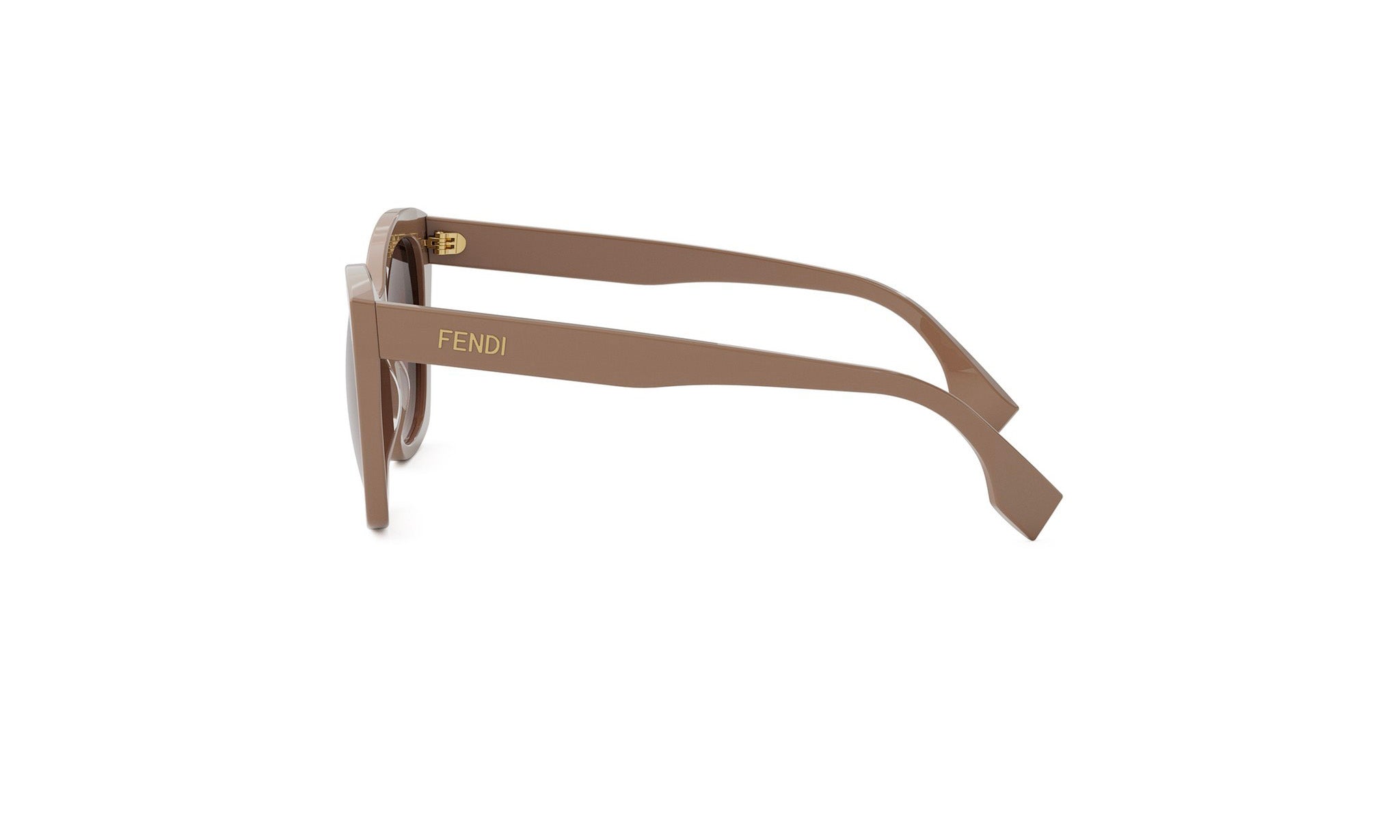 A pair of brown Fendi sunglasses with a sleek, modern design.