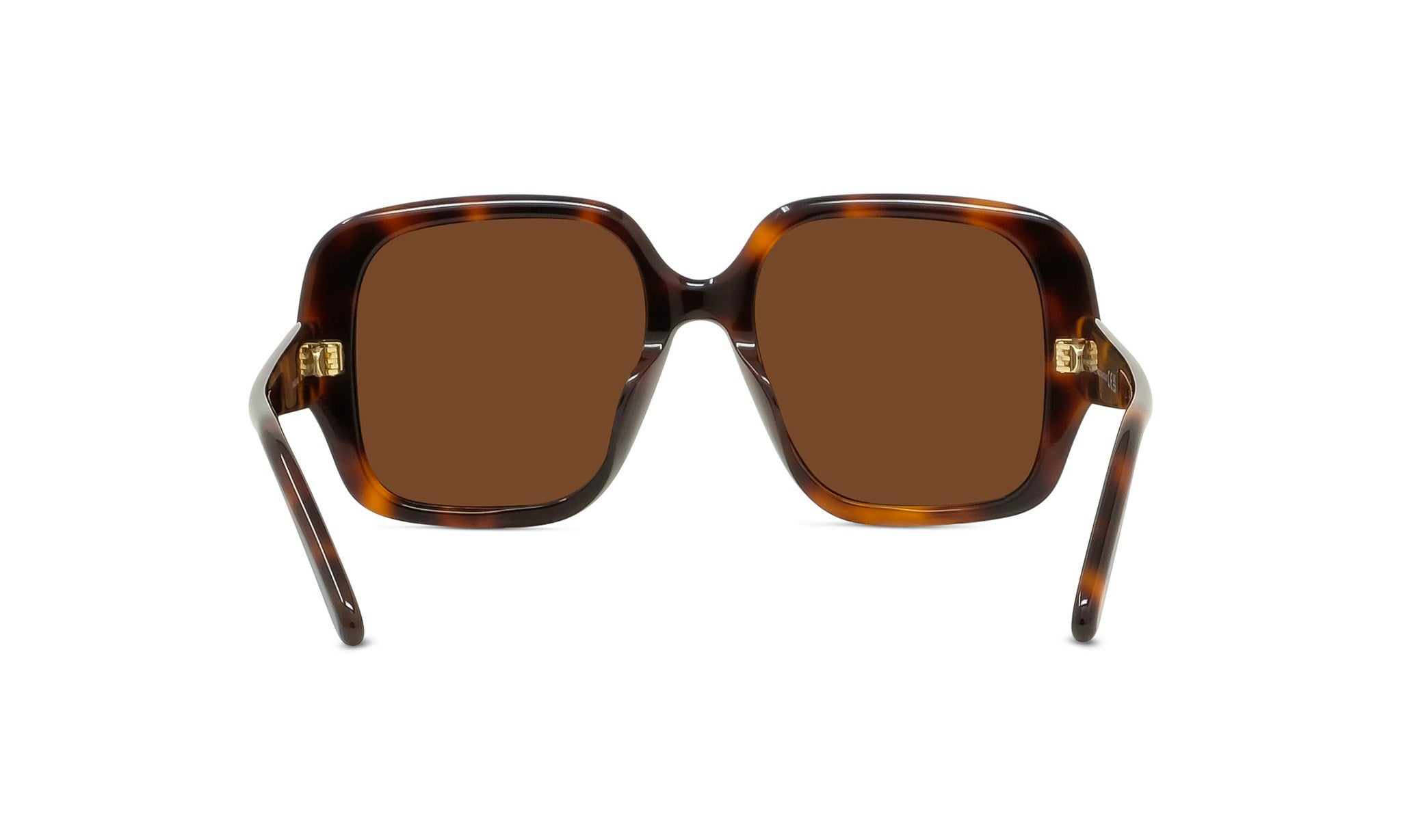 A pair of brown tortoiseshell sunglasses with dark brown lenses.