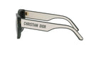 A pair of Christian Dior sunglasses with a black frame and white temples.