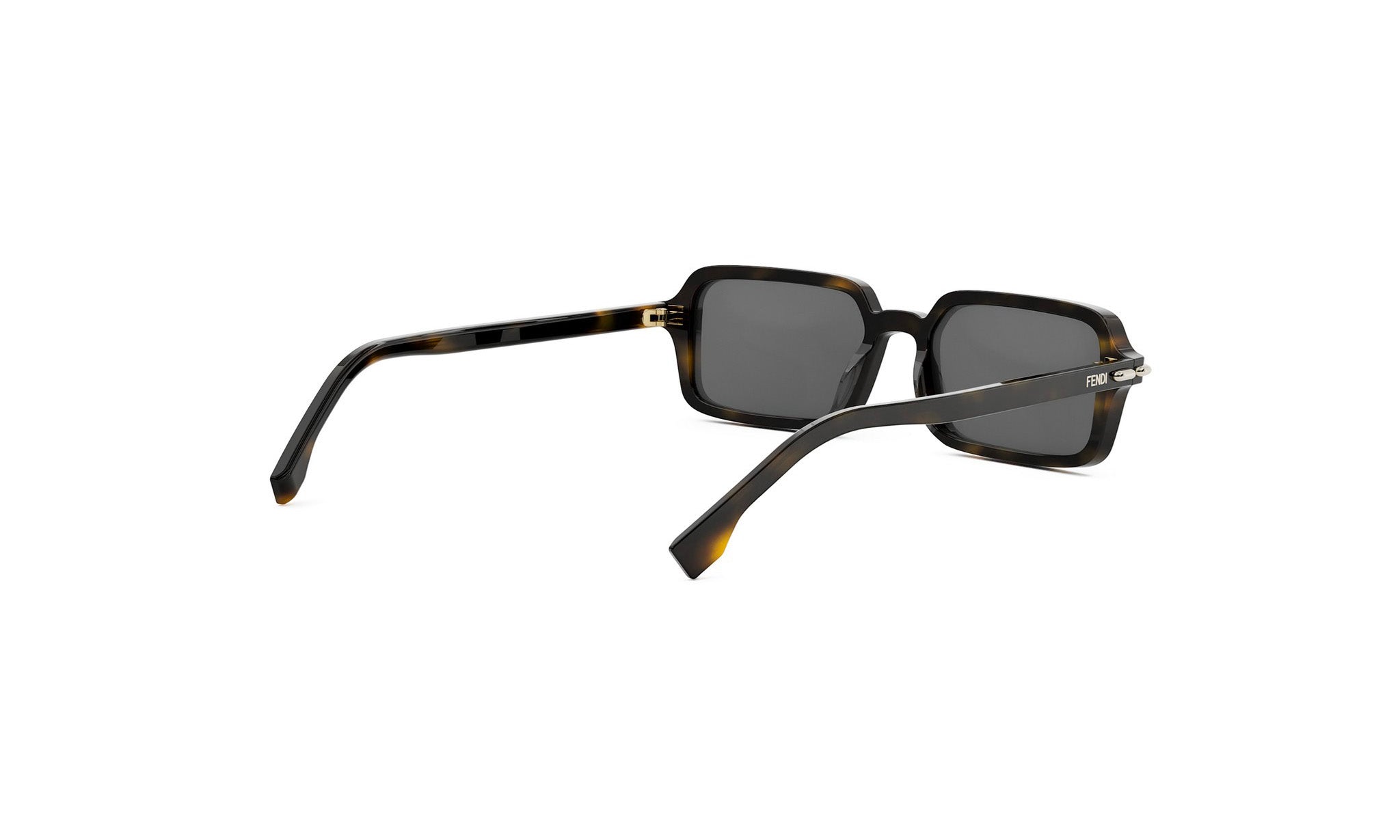 A pair of dark-framed sunglasses with a tortoiseshell frame.