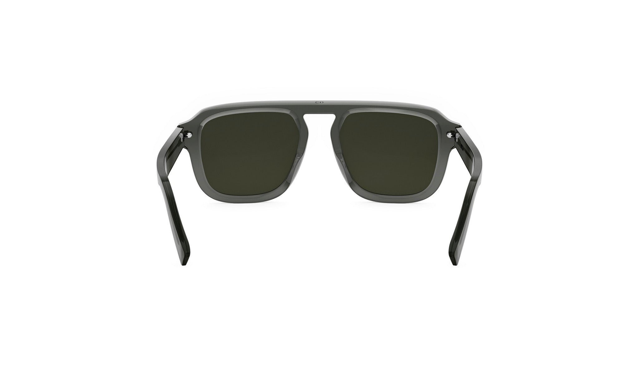 A pair of dark-colored sunglasses with a sleek, modern design.