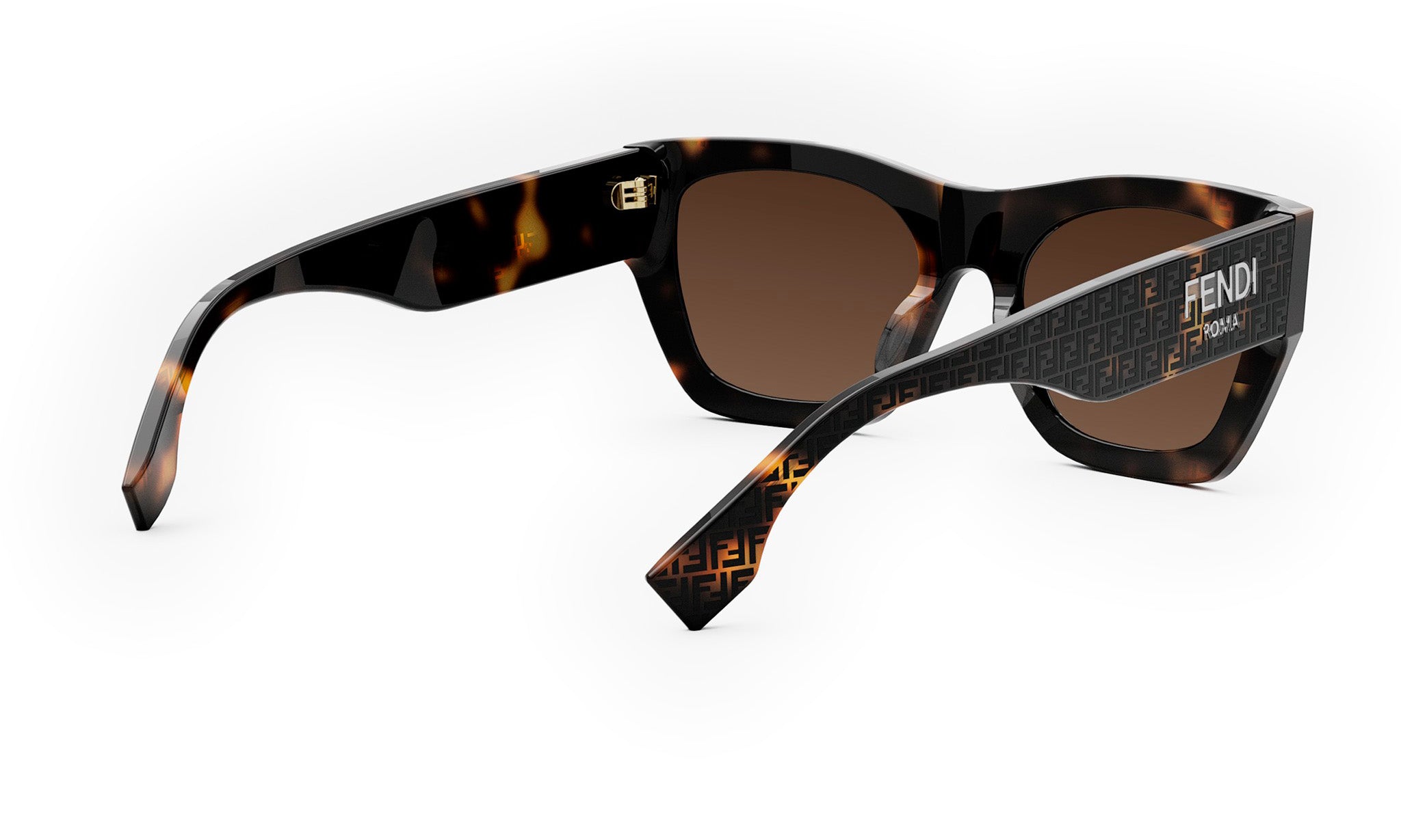 A pair of stylish sunglasses with a tortoiseshell frame and dark lenses.