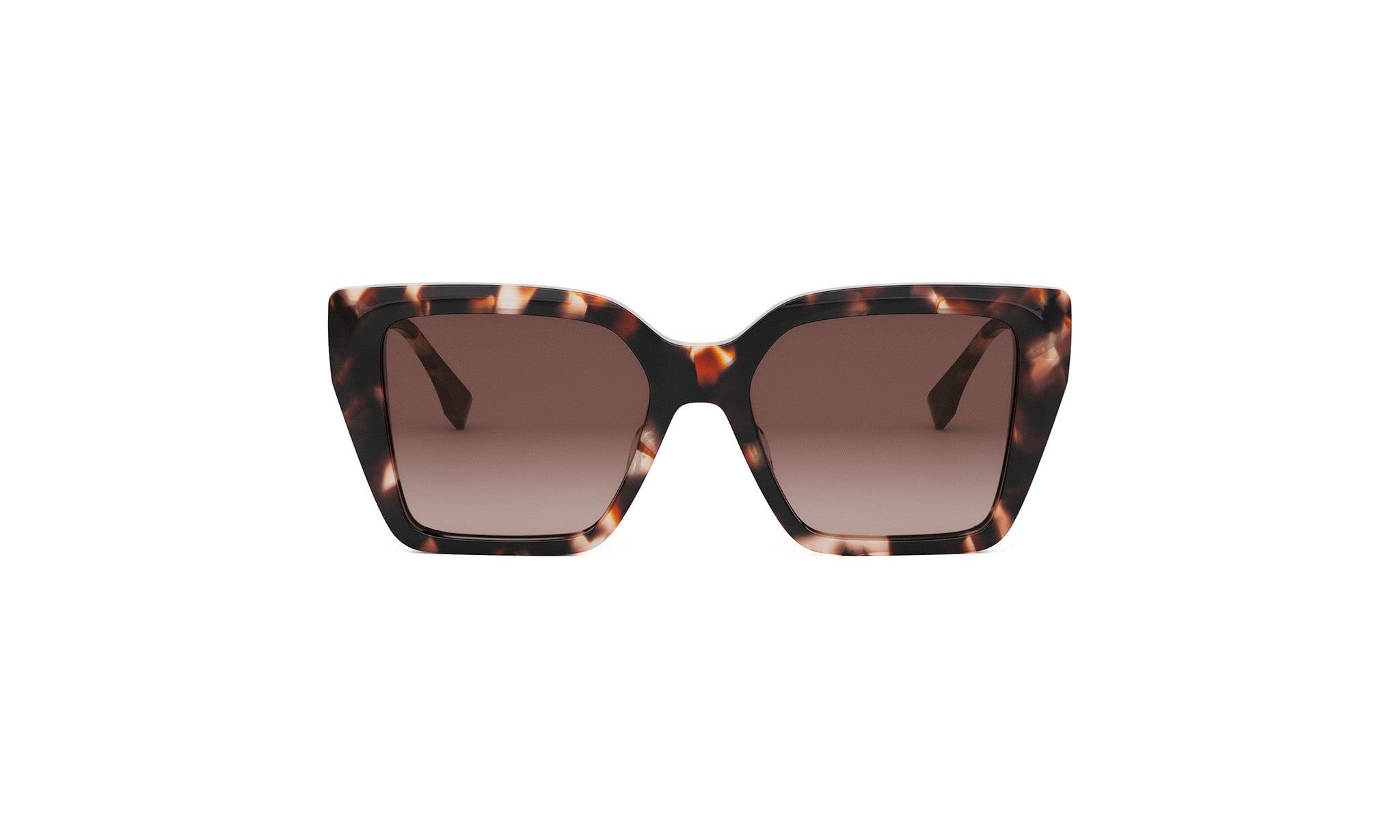 A pair of stylish sunglasses with a tortoiseshell frame and dark lenses.