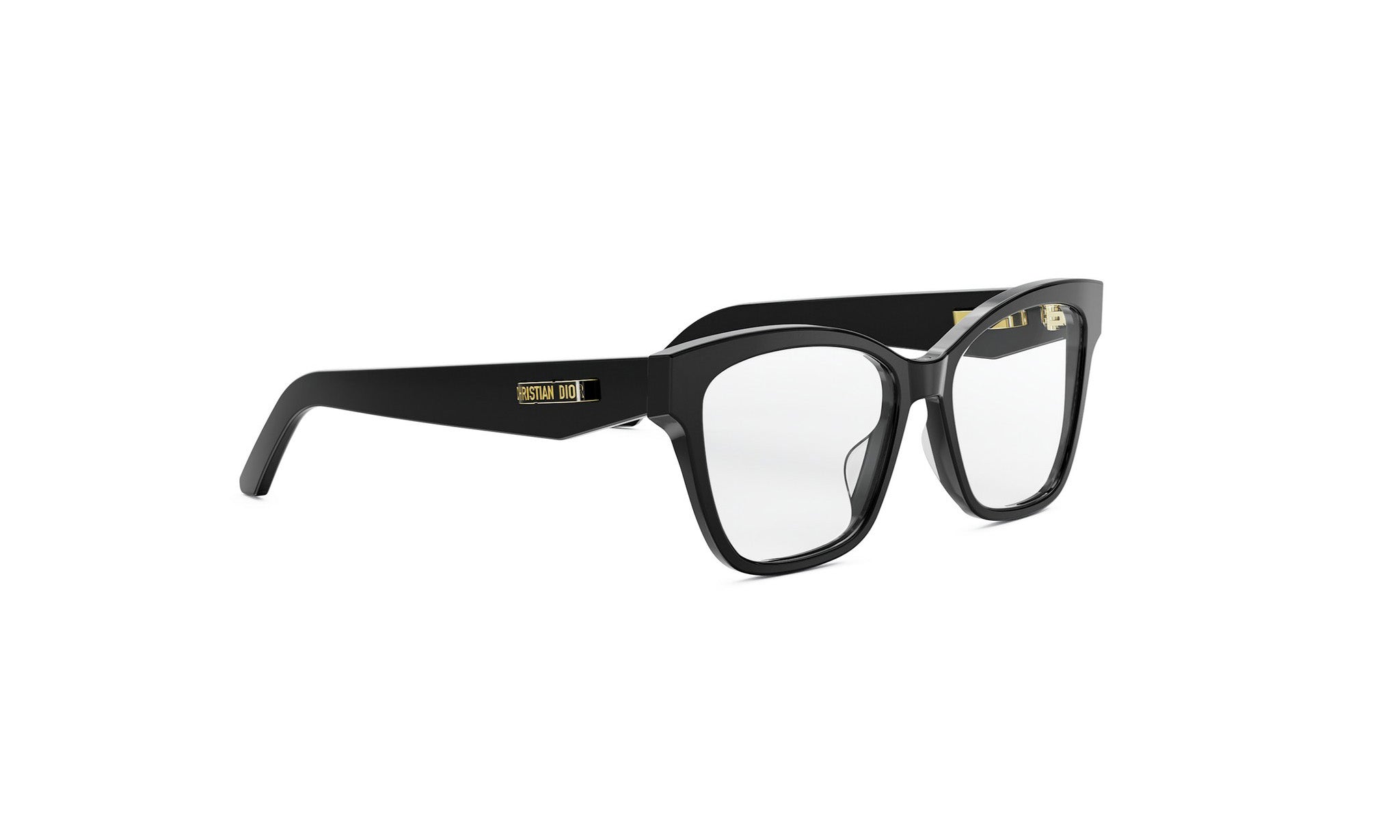 A pair of black-framed glasses with a sleek, modern design.