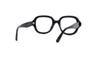 A pair of black-framed glasses with a sleek, modern design.