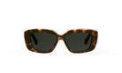 A pair of brown-framed sunglasses with dark lenses.