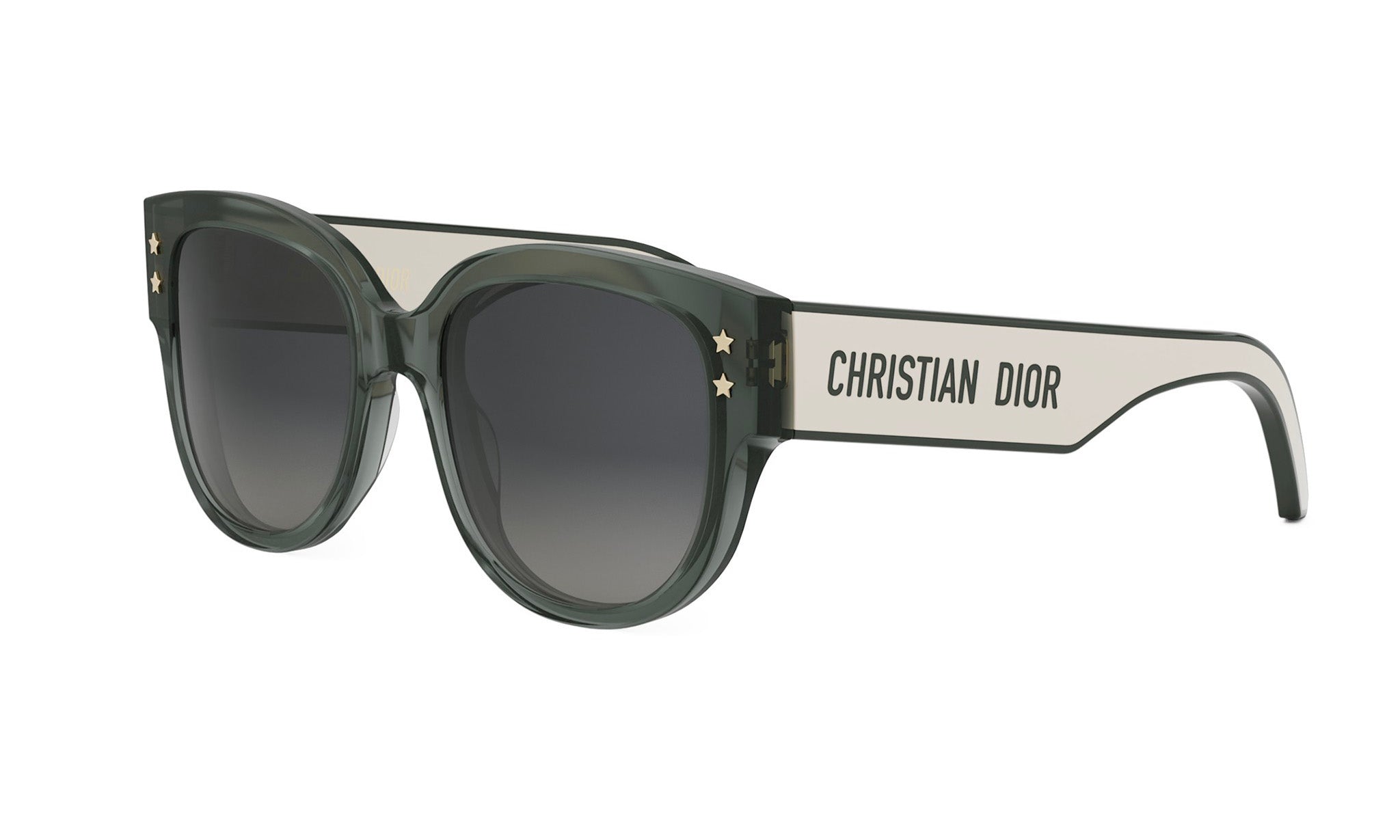 A pair of stylish sunglasses with the Christian Dior logo on the frame.