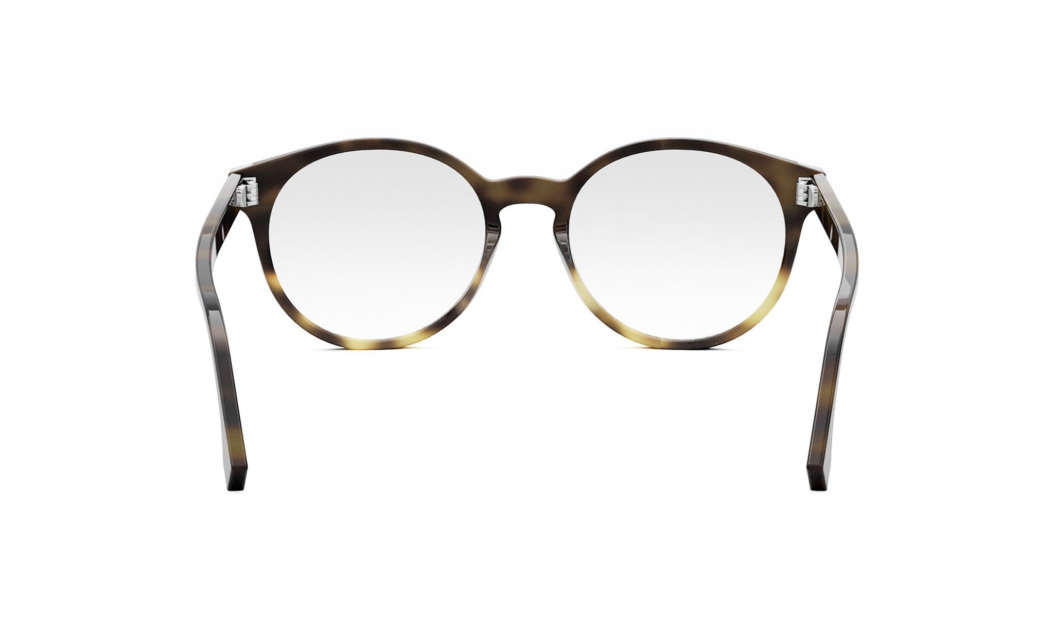 A pair of round-framed glasses with a tortoiseshell pattern.