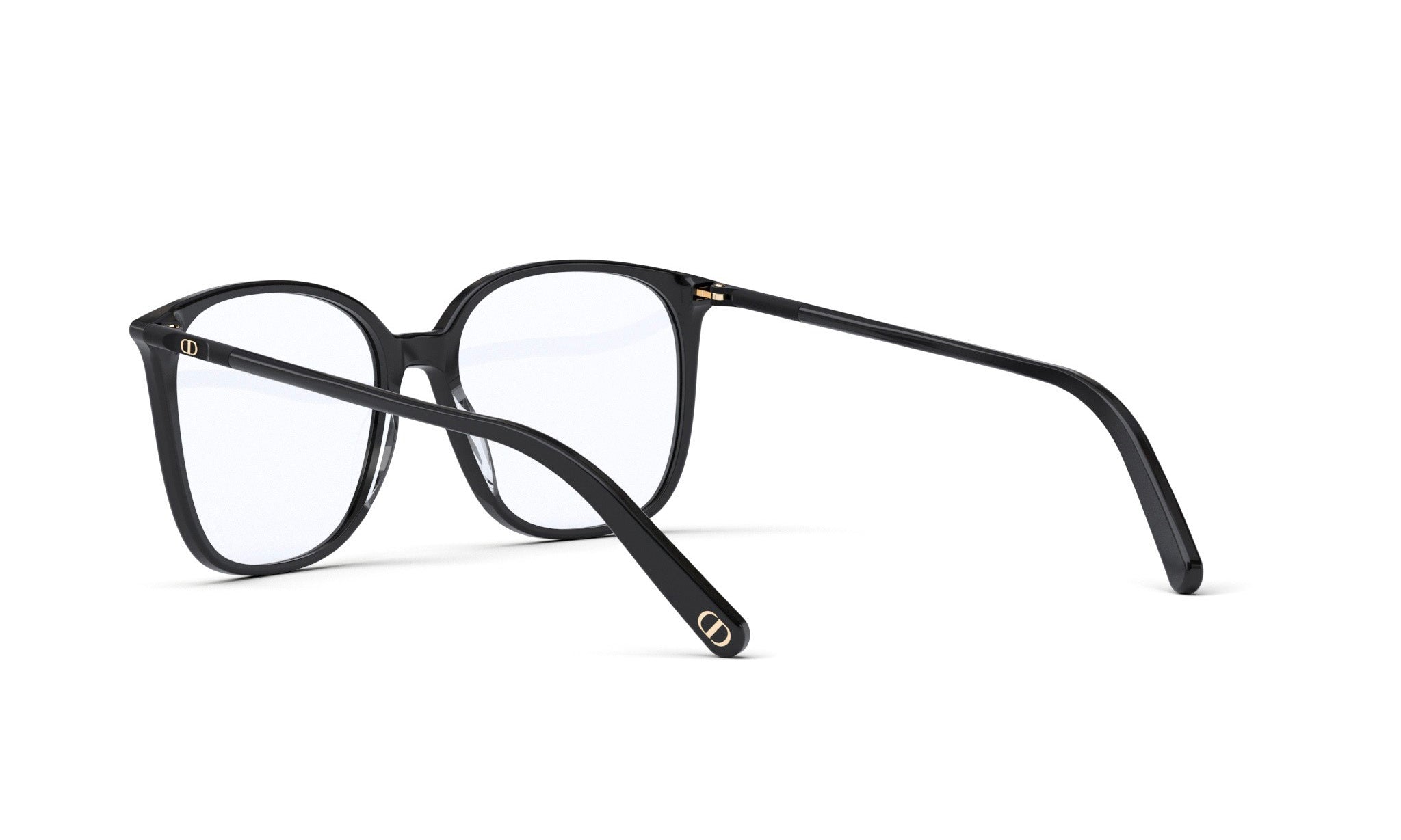 A pair of black-framed glasses with a sleek, modern design.