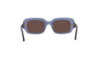 A pair of blue-tinted sunglasses with dark brown lenses.