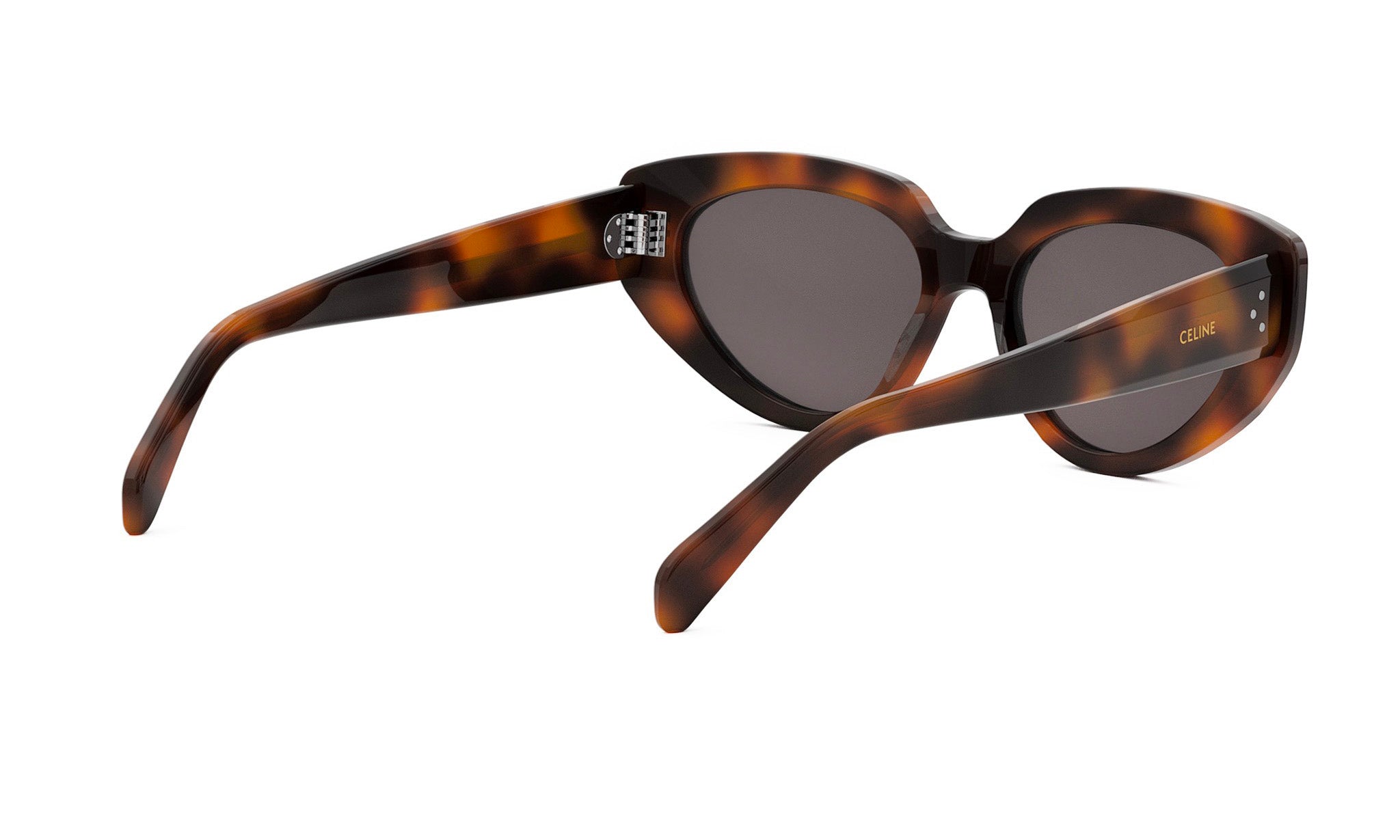 A pair of stylish sunglasses with a tortoiseshell frame and dark lenses.