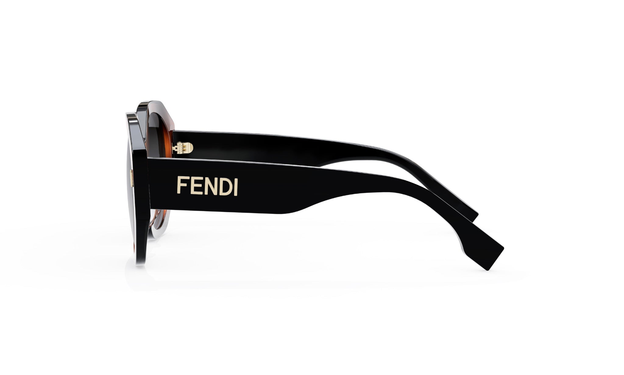 A pair of black Fendi sunglasses with a sleek, modern design.