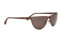 A pair of brown sunglasses with a distinctive Fendi logo on the temples.