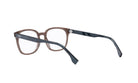 A pair of brown-framed glasses with a black frame, featuring a Fendi logo on the temple.