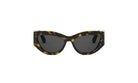A pair of stylish sunglasses with a tortoiseshell frame and dark lenses.