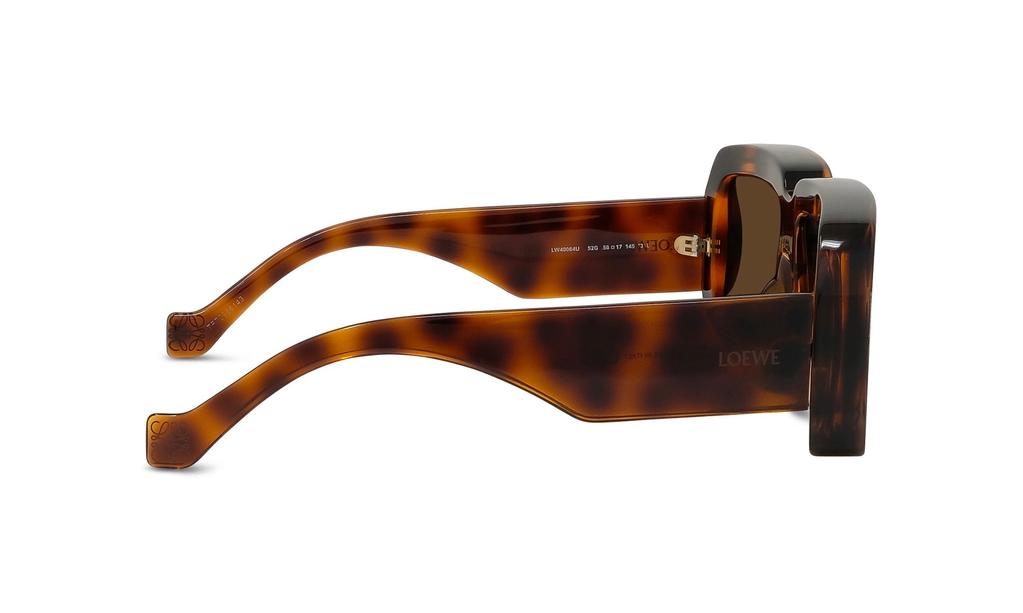 A pair of tortoiseshell sunglasses with a dark frame and dark lenses.