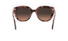 A pair of stylish sunglasses with a tortoiseshell frame and dark lenses.
