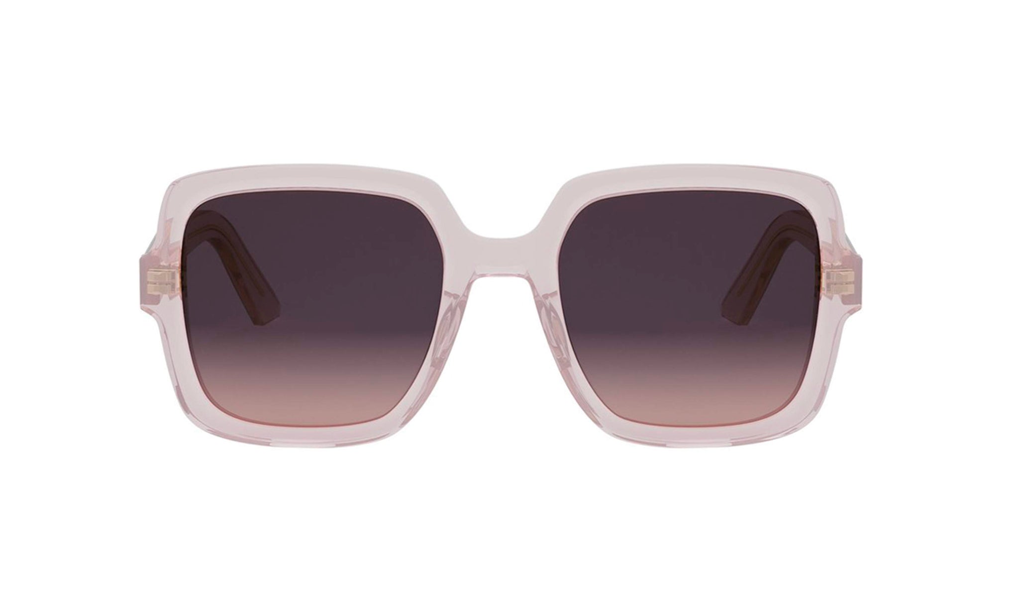 A pair of clear sunglasses with a gradient gradient on the lenses.