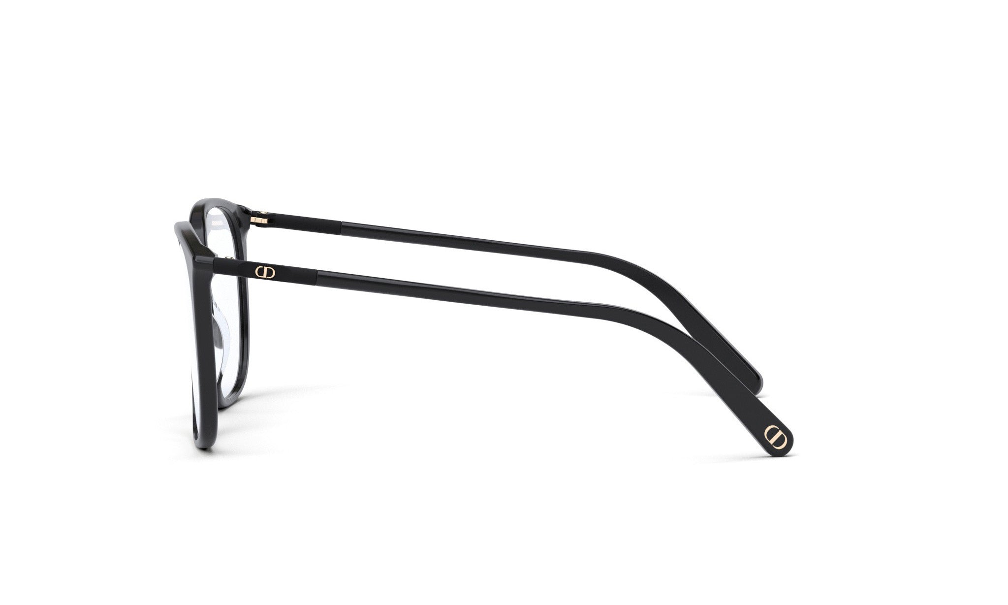A pair of black-framed glasses with a sleek, modern design.