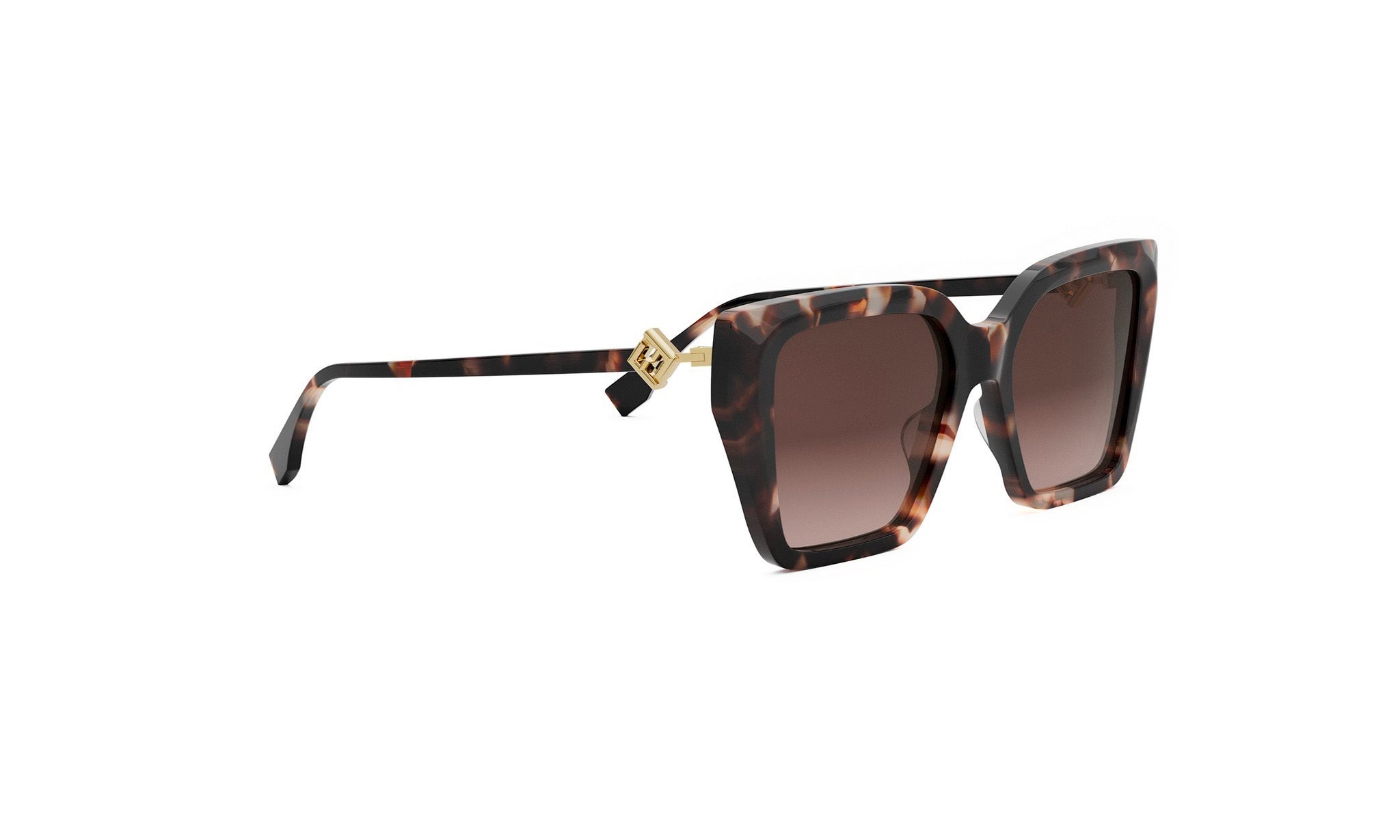 A pair of stylish sunglasses with a tortoiseshell frame and dark brown lenses.