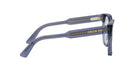 A pair of blue Christian Dior glasses with gold accents.