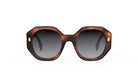 A pair of brown, octagonal sunglasses with dark lenses.