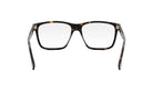 A pair of tortoiseshell-framed glasses with a dark frame and clear lenses.