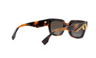 A pair of stylish sunglasses with a tortoiseshell frame and dark lenses.