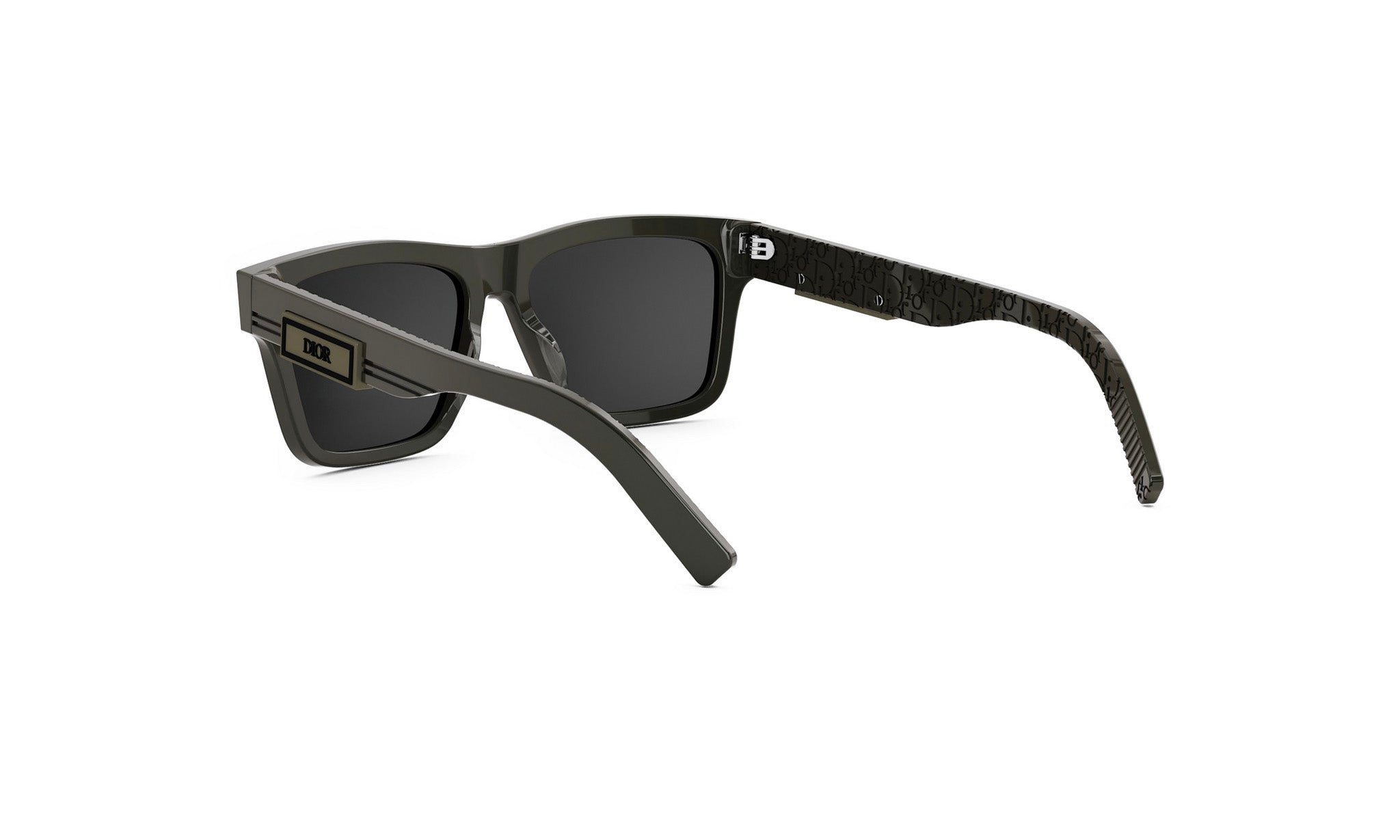 A pair of black sunglasses with a dark frame and dark lenses.
