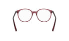A pair of red-tinted glasses with black frames, shown from the front view.