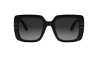 A pair of black sunglasses with a gradient lens design.