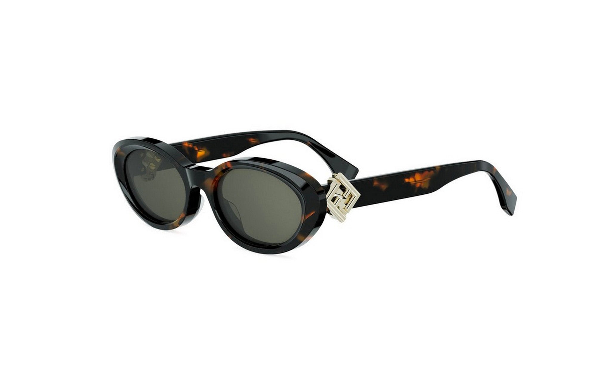 A pair of stylish sunglasses with a black frame and dark lenses.