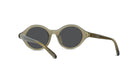 A pair of round sunglasses with dark lenses.