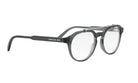 A pair of black-framed glasses with a sleek, modern design.