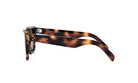 A pair of sunglasses with a tortoiseshell frame and the Celine logo on the temples.