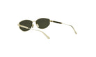 A pair of gold-colored sunglasses with dark lenses.