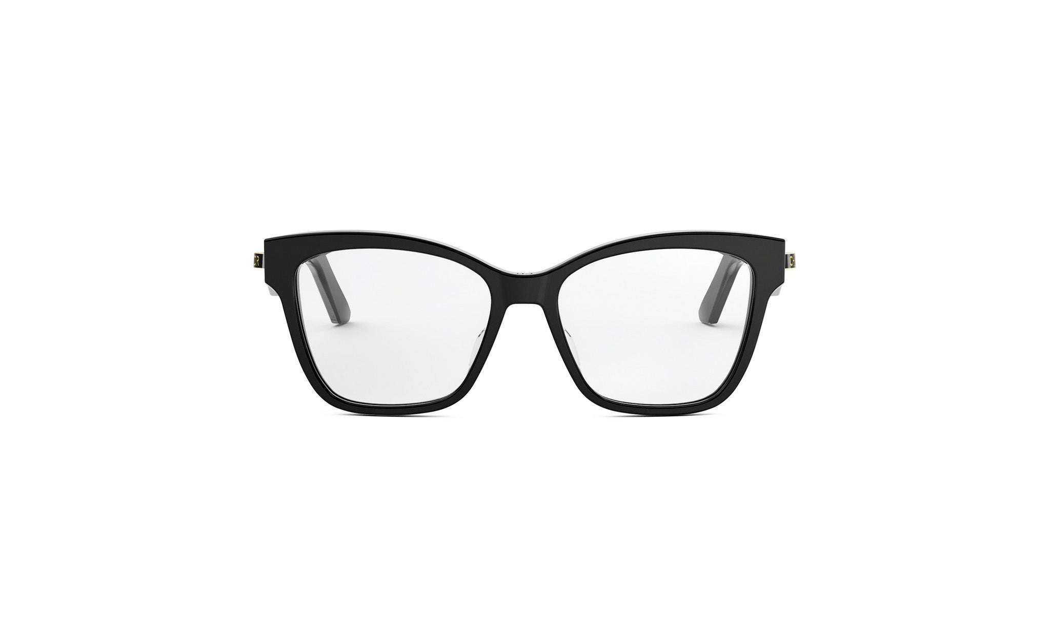 A pair of black-framed glasses with a sleek, modern design.