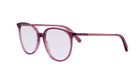 A pair of purple-framed glasses with a thin, sleek design.
