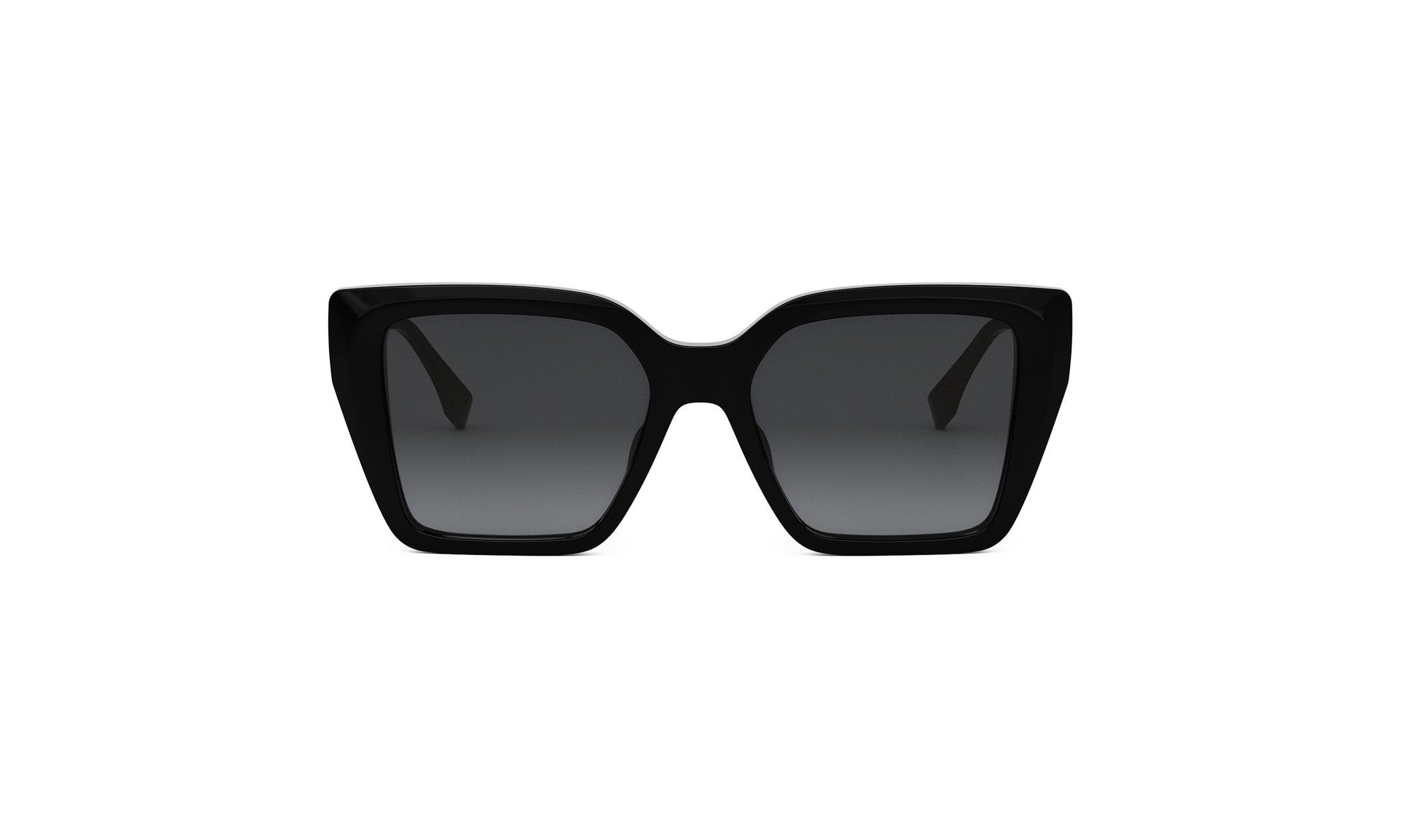 A pair of black sunglasses with a gradient lens design.