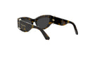 A pair of tortoiseshell sunglasses with a dark frame and dark lenses.